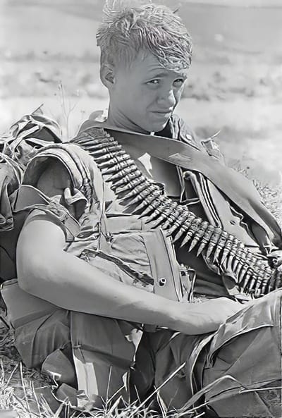 Photograph of Private First Class Russell R. Widdifield in Vietnam