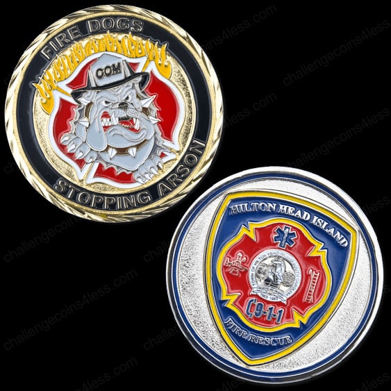 2 examples of Firefighter Challenge coins