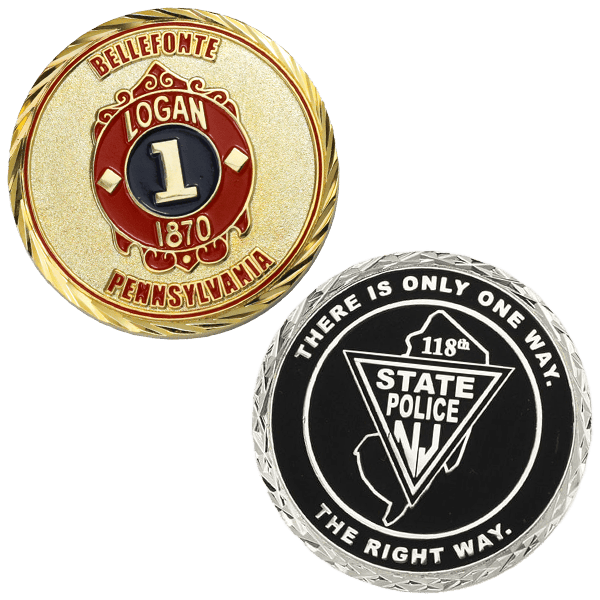 EMS challenge coins with custom designs