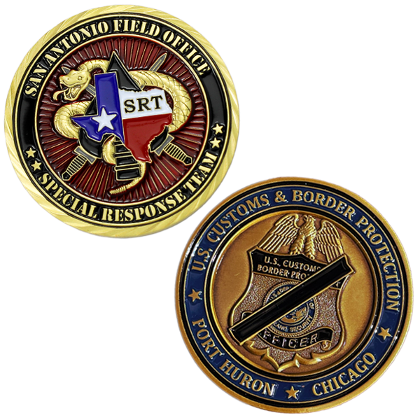 EMS challenge coins with custom designs