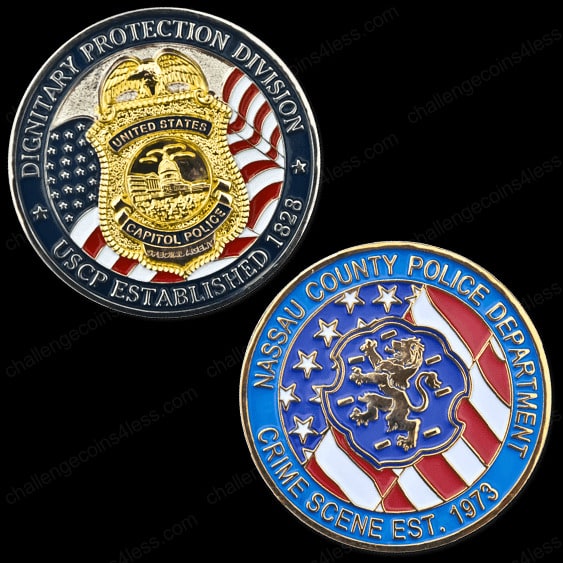 various examples of police challenge coins designs