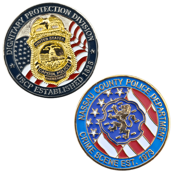 Single Coin Heros Valor Police Officer Badge Challenge Coin Prayer 1-Pack 